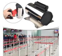 Wall Mounted Retractable Barrier Queue Control System Stainless Steel Crowd Management Belt 2m Nylon Tape for Banks Hotels Schools(Red for 3m)