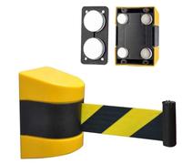 Wall Mounted Retractable Belt Barrier, Magnetic Crowd Control Ribbon, Slow Descent and Retrieval, ABS Case, for Airports, Retail Stores, Banks