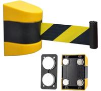 Wall Mounted Retractable Belt Barrier,Magnetic Wall Mount Crowd Control Ribbon,ABS Case,Line Dividers, For Crowd Control Barriers Line Dividers(5m/16.4ft)
