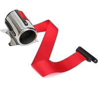 Wall mounted retractable belt barrier， Retractable Ribbon Barrier Crowd Control Outdoor Stainless Steel Wall Mount Red Belt Sport Stanchion Queue(3 meters/9.84ft)