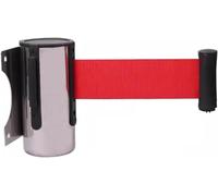 wall mounted retractable belt barrier, Retractable Wall Mounted Crowd Control Barrier, Queuing Tape, Caution Belt(16.4FT)