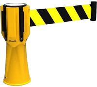 Wall mounted retractable belt barrier， Road Cone 10M Isolation, Warning Belts Crowd Control for Public Sporting Events, Parades, Potentially Hazardous Areas(Yellow)