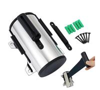 Wall Mounted Retractable Belt Barrier - Stainless Steel Crowd Control Safety Belt With Case | //5M Expandable Hazard Ribbon Roadblock For Groceries, Exhibitions, Warehouses & Public Corridors