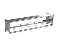 Wall Mounted Retractable Clothes Drying Rack - 100cm Extendable Folding Laundry Airer with Towel Hoo for Indoor Use, Space-Saving and Efficient Clothes Horse Dryer