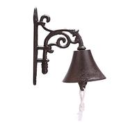 Wall Mounted Retro Cast Iron Wind Heavy Duty Hand Shaking for Indoor Outdoor Garden Yard Farmhouse Metal Doorbell Door Chimes When Door Open for Home Doorbell Hanging