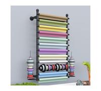 Wall Mounted Ribbon Storage Organizer, Metal Wrapping Paper Rack for Craft Room Flower Shops, Space Saving Organizer