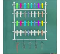 Wall-Mounted Ribbon Storage Organizer Rack, 5-Tier Display Stand for Wrapping Paper Rolls, Space-Saving Vinyl Roll Holder