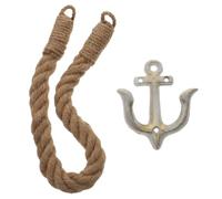 Wall Mounted Roll Paper Holder with Anchor Rope Design | Iron and Rope Build, Smooth Rounded Edges, Space Saving for Towels or Cling Film