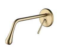 Wall-Mounted Rose Gold Kitchen Faucet Hot & Cold Water Mixer Elegant Brushed Gold Sink Tap Stylish Drip Design for Modern Bathrooms and Kitchens