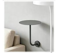 Wall Mounted Round Bar Table, Floating Cocktail Table with L-Shaped Iron Base, Modern Design for Living Room, Space Saving Small Coffee Table