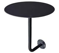 Wall-Mounted Round Cafe Table with Card Holder - Stylish Bistro Desk for Living Room, Coffee Shop, or Countertop - Sleek Metal Leg Design