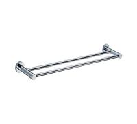 Wall Mounted Round Double Towel Bar Chrome Nes Home Metallic Silver One Size