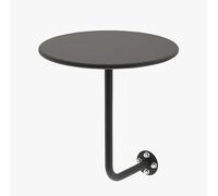 Wall Mounted Round Iron Art Table Modern L Shaped Floating Desk for Cafe Dessert Shop & Home Stylish Black End Table for Space Saving Solutions