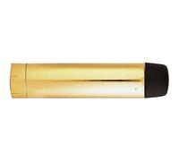 Wall Mounted Rubber Tipped Doorstop Cylinder 71 x 16mm Polished Brass