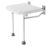 Wall Mounted Seat White Folding Shower Seat Chair Space Saving Shower Seat Holds Wall Mounted Folding Shower Chair 100kg for Elderly, Disabled and Pregnant Women