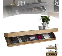 Wall-Mounted Secret Shelf Storage,Concealed Floating Gun Safe,Compact Storage Box for Weapons,Wall-Mounted Storage Solution,for Living Room and Office and Bedroom(Wood color)