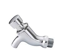 Wall-Mounted Self-Closing Water-Saving Faucet Cold Water Brass Tap for Public Sink Delayed Press Kitchen Bathroom Garden Patio Chrome Finish