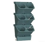 Wall-Mounted Self-Watering Flower Pot for Indoor Gardening, Space-Saving Plastic with Automatic Irrigation for Balcony Kitchen Office, White(Green)