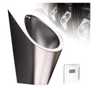 Wall Mounted Sensor Urinal, Washout For Men,304 Stainless Steel Toilet,Small Vertical,Intelligent Flush Public(Silver)