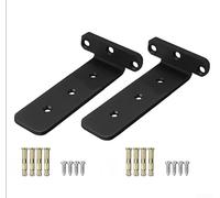 Wall Mounted Shelf Brackets 2 Pack, 90° Right Angle Cold Rolled Steel Triangle Support for Bookshelves, TV Cabinets, Partition Shelves, Heavy Duty Space Saving Design(Black)