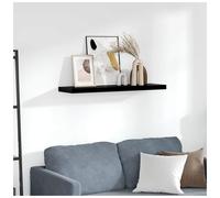 Wall-Mounted Shelf High Gloss Black 90x23.5x3.8cm Engineered Wood Floating Home