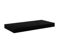 Wall-Mounted Shelf High Gloss Black Engineered Wood Floating Sleek 50x23x3.8 cm