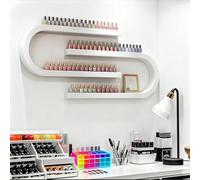 Wall Mounted Shelf Nail Polish Display Rack, U-Shaped Perfume Storage, Hanging Organizer for Salon/Beauty/Nail Shop