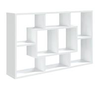 wall-mounted shelf - sleek black oak finish engineered wood - perfect for living room/office/bedroom - modern rectangular - multi-purpose display for books and decorations