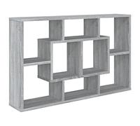 wall-mounted shelf - sleek black oak finish engineered wood - perfect for living room/office/bedroom - modern rectangular - multi-purpose display for books and decorations