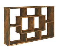 wall-mounted shelf - sleek black oak finish engineered wood - perfect for living room/office/bedroom - modern rectangular - multi-purpose display for books and decorations