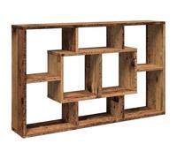wall-mounted shelf - sleek black oak finish engineered wood - perfect for living room/office/bedroom - modern rectangular - multi-purpose display for books and decorations