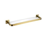 Wall Mounted Shelf, Tempered Glass with Elegant Frame, Space-Saving Bathroom Storage Solution