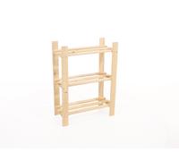 Wall Mounted Shelves Light Natural Solid Pine Slatted Wooden 3 and 5 Tier