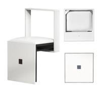 Wall-Mounted Shoe Changing Stool, Foldable Shower Chair, Solid Wood Folding Bath Seat, Space-Saving Invisible Shoe Bench for Bathroom and Entryway.