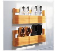 Wall-mounted Shoe Rack Brown Solid Pine 59x8.5x23.5cm 2pcs Rustic Entry Pair