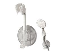 Wall Mounted Shower Head Holder - No Drill Self-Adhesive Shower Rod Adjustable Stand for Home Dorm Apartment Hotel Setup, Comfortable Ergonomic Shower Head Support Direction