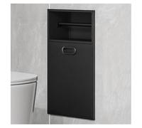 Wall Mounted Shower nizer - Stainless Steel Recessed Bathroom Shelf with Trash Can Tile-Free Installation Black Storage Solution for Home & Hotel 30x50x14cm - Ideal for Space-Saving ...