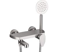 Wall Mounted Shower System Stainless Steel, Hand Held Shower Set with Shower Head Bath Mixer Tap, Modern Shower Mixer Set for Bathroom Hotel