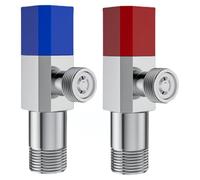 Wall Mounted Shut Off Valves 2Pcs Thick Copper G1/2 Angle Valve for Toilet and Washing Machine Hot and Cold Water Switch