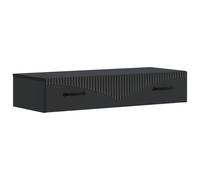 Wall-mounted side table Black 87.5x34.5x17cm Engineered Wood 1 Drawer Minimal UK