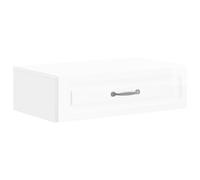 Wall-mounted Side Table High Gloss White Engineered Wood 59x34.5x17cm 1 Drawer.
