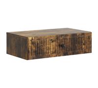 Wall-Mounted Side Table Smoked Oak 59x34.5x17 cm Engineered Wood Drawer Storage