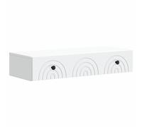 Wall-Mounted Side Table White 87.5x34.5x17cm Engineered Wood 1 Drawer Floating.