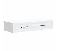 Wall-mounted Side Table White 87.5x34.5x17cm Engineered Wood 1 Drawer Lockable.