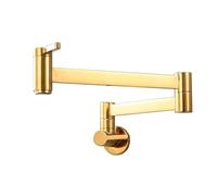 Wall Mounted Single Cold Water Tap Kitchen Sink Taps Wall Mount Kitchen Tap Single Cooling Water Outlet 360° Rotation Brass Gun Gray