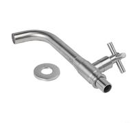 Wall Mounted Single Handle Bathroom Basin Faucet with Round Spout, 304 Stainless Steel Construction, Brushed Nickel Finish for Contemporary Style(Brushed Nickel)