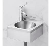 Wall Mounted Sink 304 Small Kitchen Sink Stainless Steel Hand Wash Basin Easy Installation Campervan Sink, Utility Sink, for Utility Rooms Kitchens Bars Pubs (30x27x13.5cm-B)