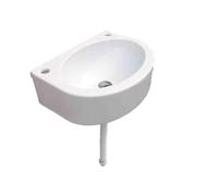 Wall-Mounted Sink 45x34cm Compact Plastic Washbasin for Guest WC Bathroom Camping Garden Cellar Construction - Space-Saving Easy to Install Stylish White Design