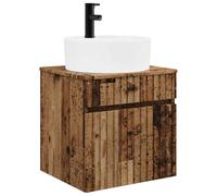 vidaXL Wall-mounted Sink Vanity Smoked Oak 49 x 44.5 x 65 cm