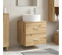 Wall-Mounted Sink Vanity Artisan Oak 49.5x44.5x65.5cm Engineered Wood 2-Drawers
